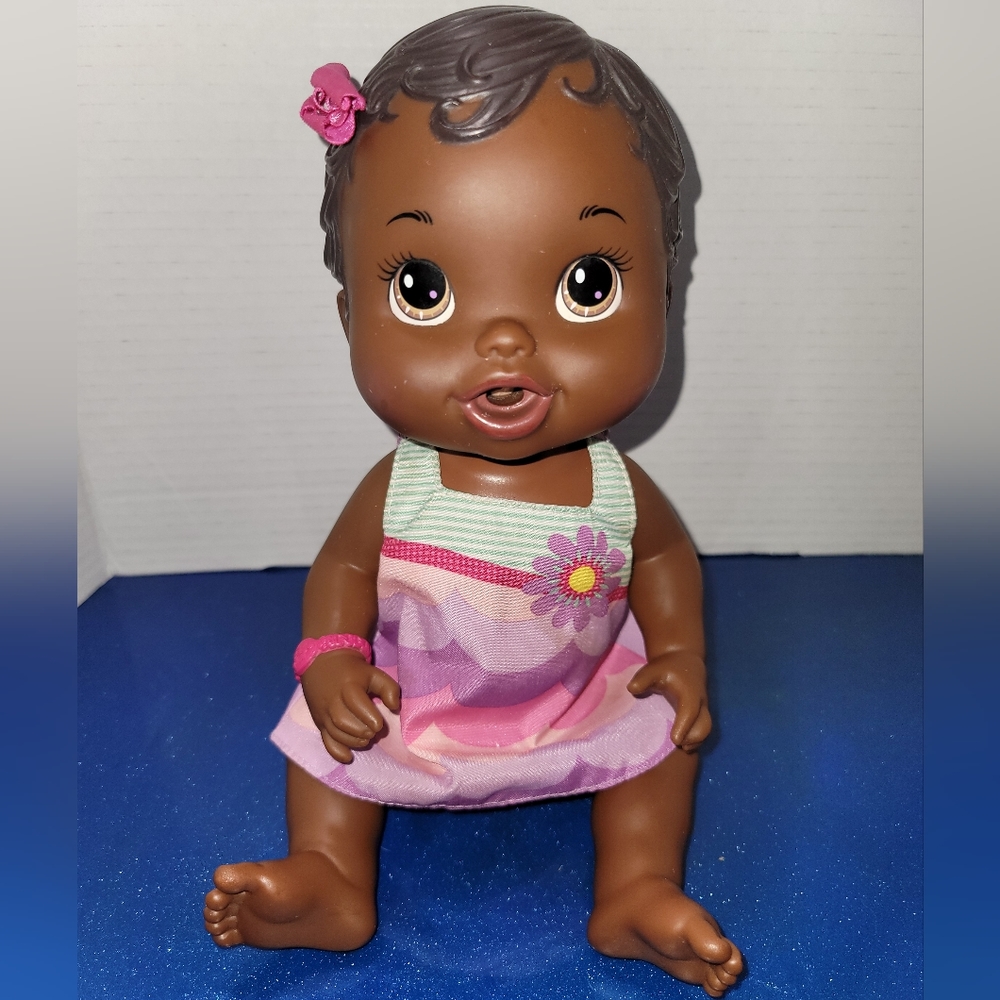 Hasbro 2012 Baby Alive Bitsy Burpsy African American 13" Doll Original Dress